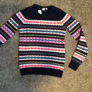 Gap | Fair Isle Black Multi-Colored Sweater | NWT | Women's Small Tall